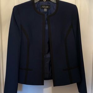 Navy and black open jacket